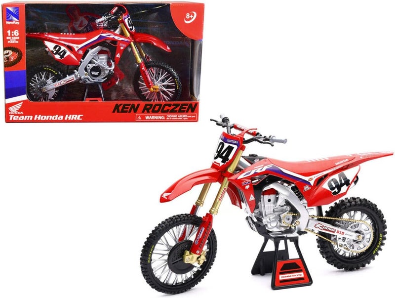 NewRay Honda CRF 450R Dirt Bike Motorcycle #94 Ken Roczen Red Team Honda HRC 1/6 Diecast Model by New Ray - Image 1